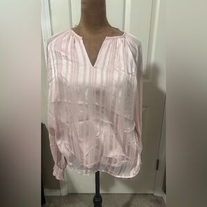 Express Light Pink Striped Blouse